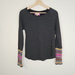 Dylan Colorful Stripes Long Sleeve Terry Shirt Women's XSMALL